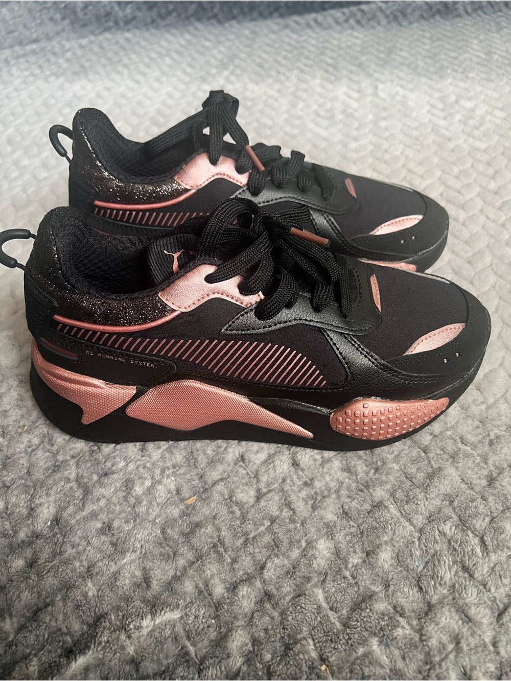 Puma Black and Rose Gold Sneakers